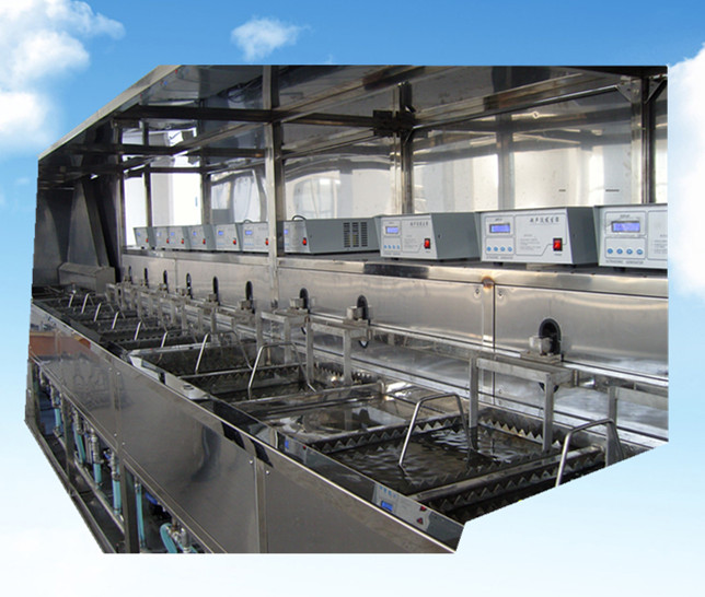 18槽手動光學(xué)超聲波清洗機四面鋸齒溢流系統(tǒng)