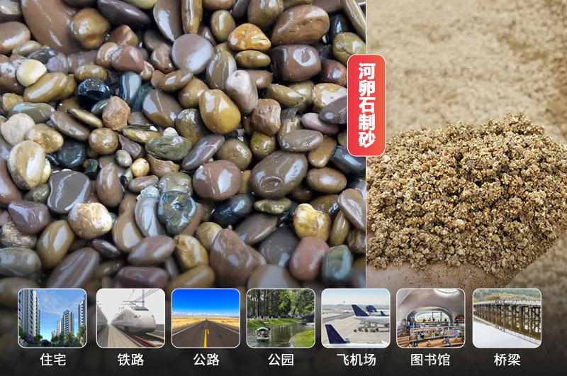 河卵石制砂前后及應用領(lǐng)域
